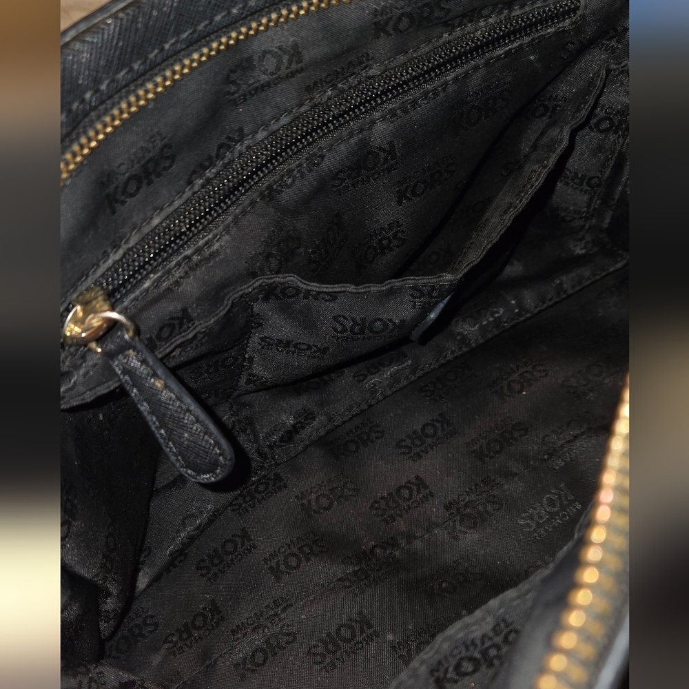 Michael Kors Black Satchel with Gold Accents - Picture 5 of 12